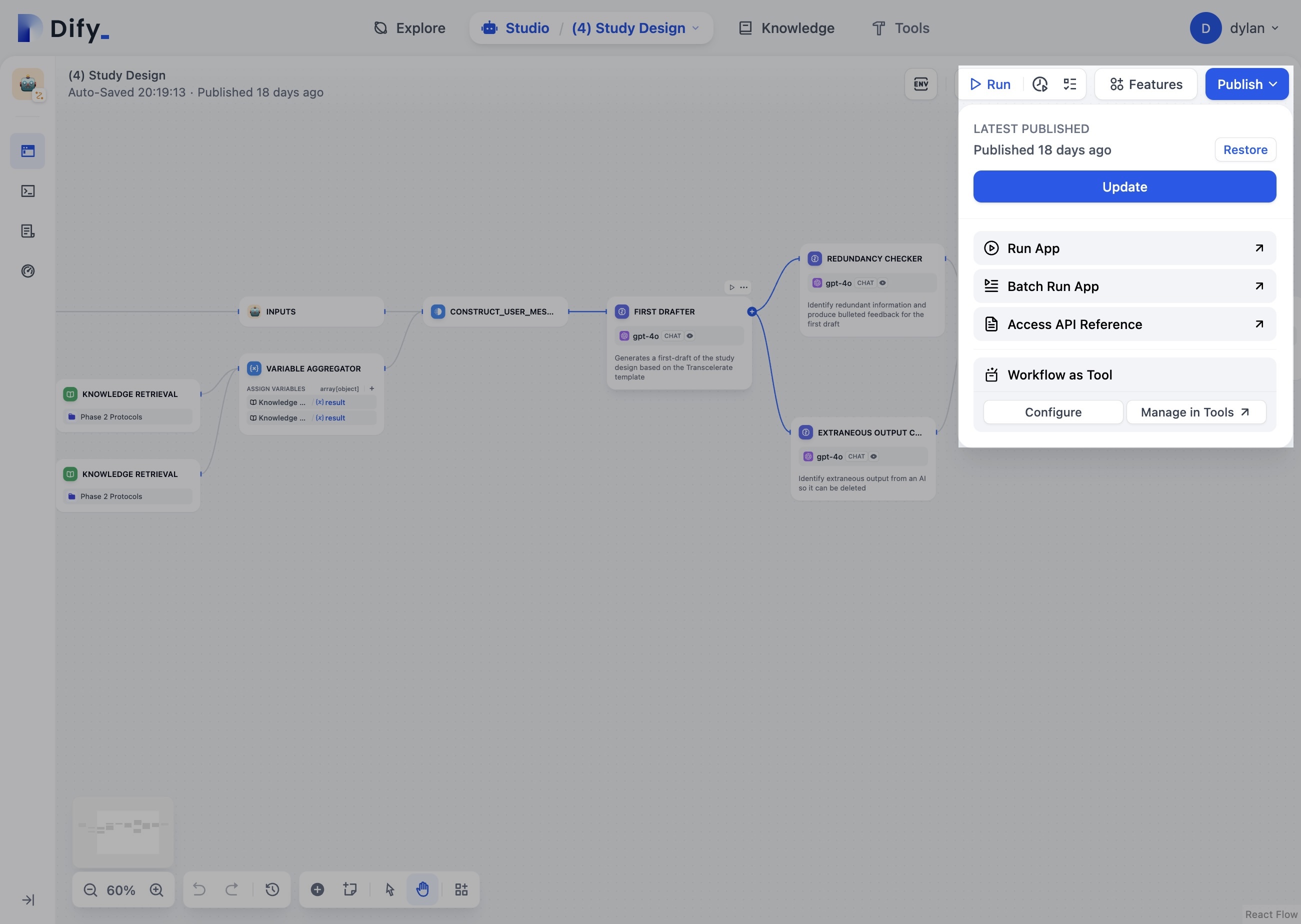 Right now, you can only publish one version of a workflow to be accessed by API. It would be ideal to instead publish multiple versions for testing and allow the API to route across different versions to be used in local testing or even CI environments